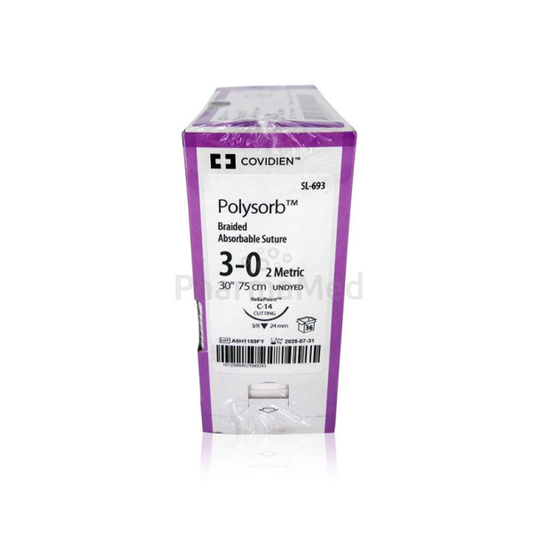 POLYSORB 3/0 SL-693 C-14 75cm Kleurloos - 36draden