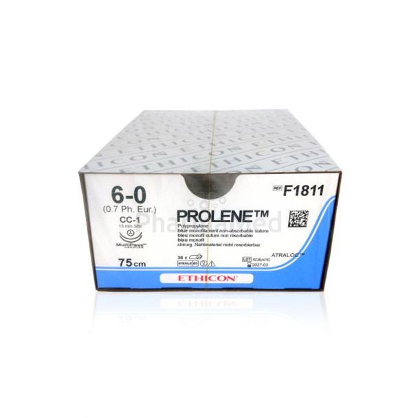 ETHICON PROLENE 6/0 F1811 13mm 75cm Bleu - 36fils