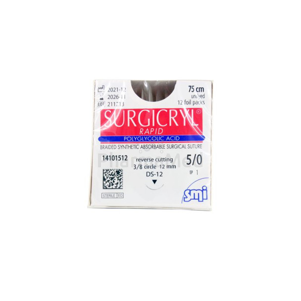 SURGICRYL Rapid 5/0 12mm 1.0 75cm - 12fils