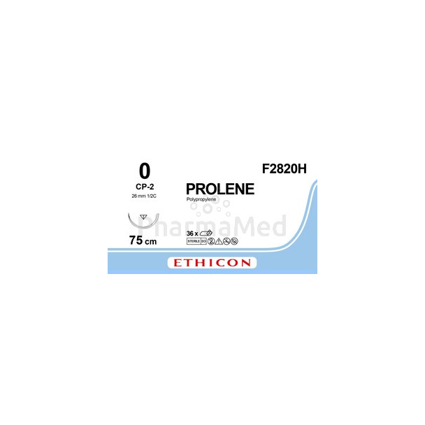 PROLENE USP0 F2820H CP-2 75cm Bleu - 36fils