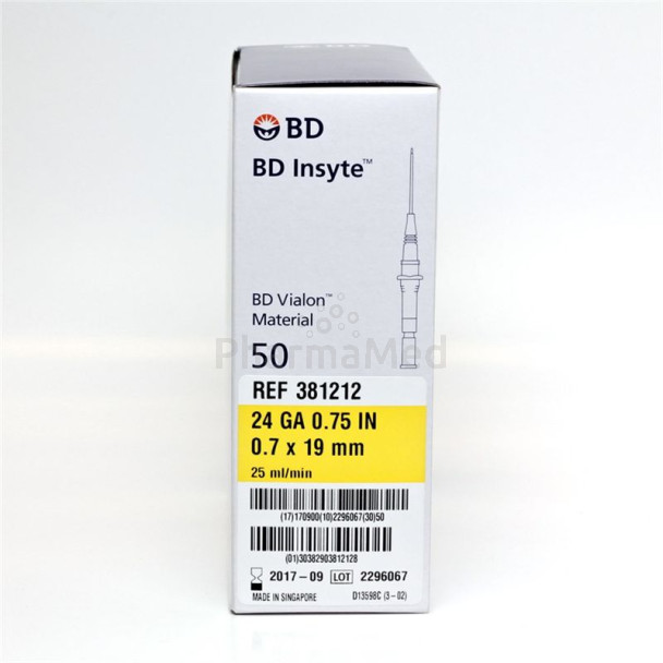 INSYTE BD Catheter 24 G 0,7 mmx19 mm 381212 - 50pc