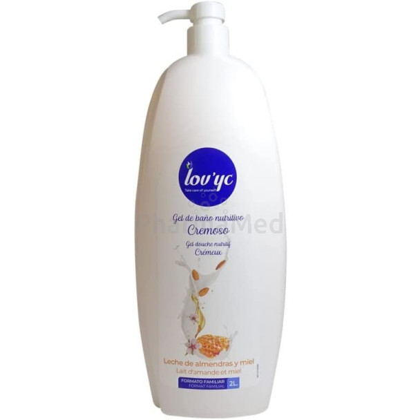 LOV'YC Gel douche - amande et miel - 2L + pompe