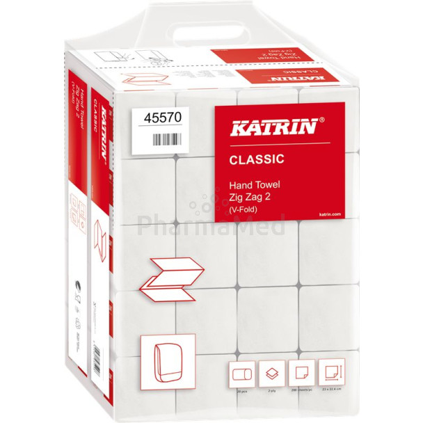 Essuie-mains Katrin Classic Zig Zag 2 Handy Pack 20x200pc