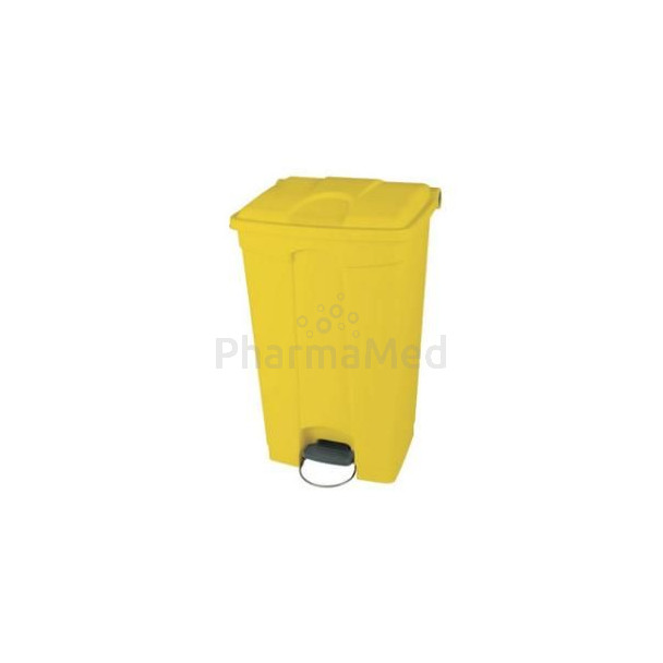 Collecteur à pédale 90L jaune - 1 pièce