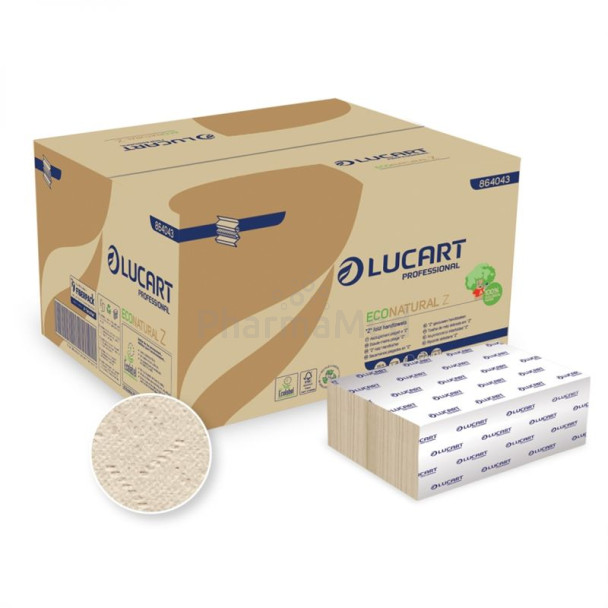 LUCART essuie mains recyclé Z econatural 2plis - 15x200pc