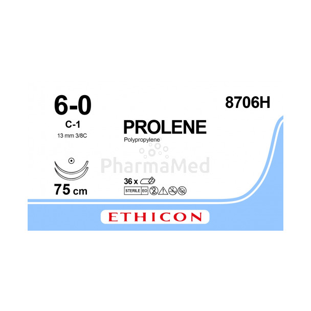 PROLENE 6/0 8706H C-1 75cm - 36draden
