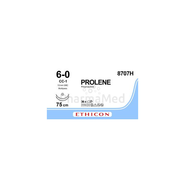 PROLENE 6/0 8707H CC-1 75cm Blauw - 36draden