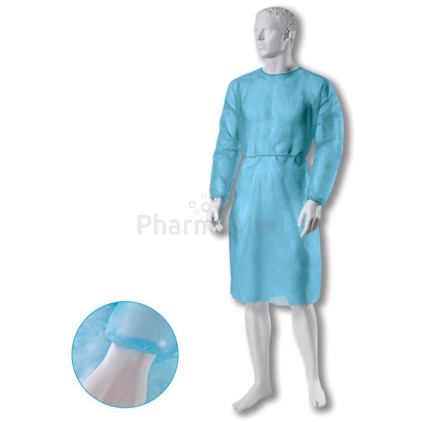 Blouse médicale ZARYS manches long./élast. - 25gr L verte - 10pc