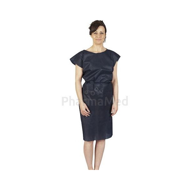 Chemise d'opéré PPSB sans manche opaque - Bleu nuit - Taille L - 10x10 pc