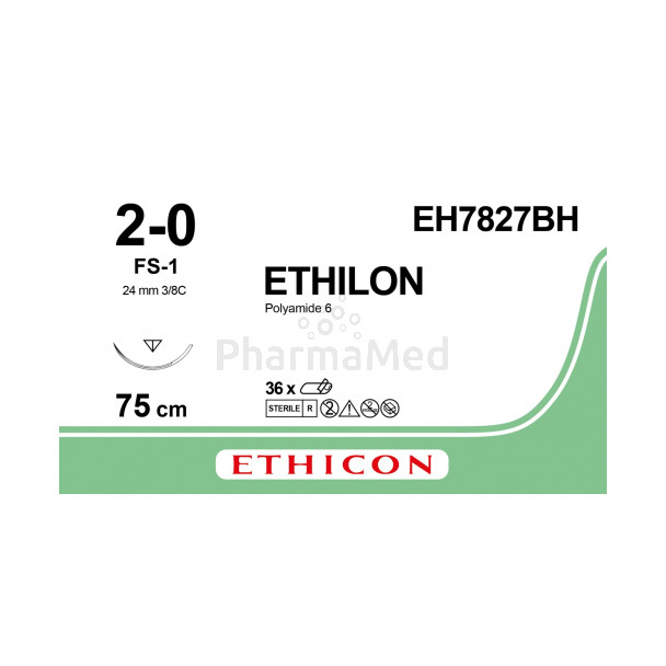 ETHILON 2/0 EH7827BH FS-1 75cm - 36fils