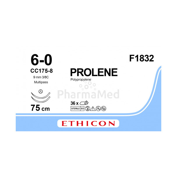 PROLENE 6/0 F1832 CC175-8 75cm - 36draden