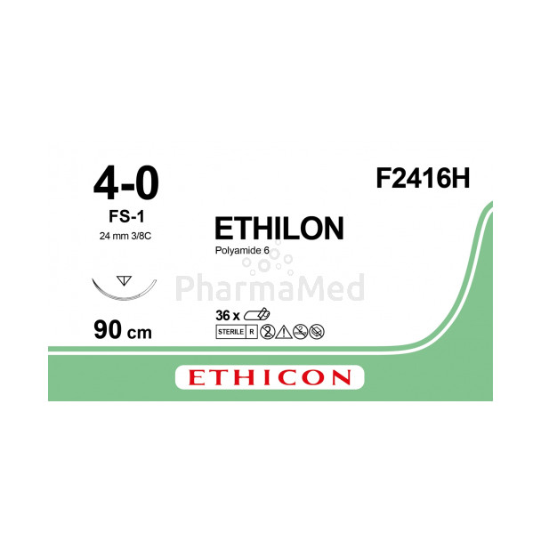 ETHILON 4/0 F2416H FS-1 90cm Noir - 36fils