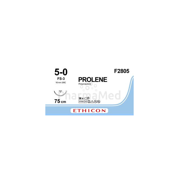 PROLENE 5/0 F2805 FS-3 75cm Bleu - 36fils