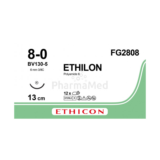 ETHILON 8/0 FG2808 BV130-5 13cm - 12fils