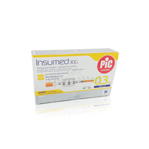 Spuiten PIC insuline 0,3ml G30 8mm ..(3x10st)