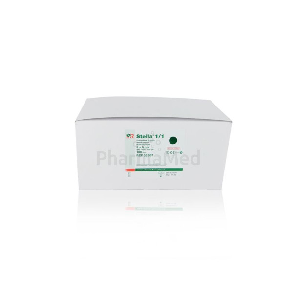 Compresses gaze Stériles L&R - 5x5cm - 100x1pc