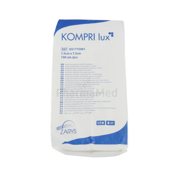Compresses gaze Non Stériles ZARYS - 7,5x7,5cm - 100pc