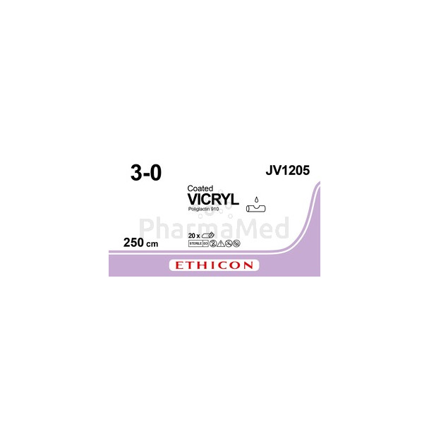 VICRYL 3/0 Coated JV1205 250cm - 20 draden