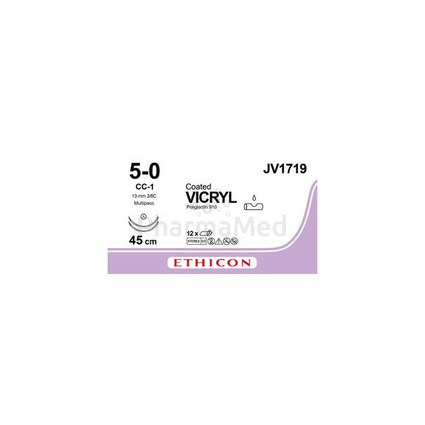 VICRYL USP5/0 Coated Braided CC-1 45cm - 12draden