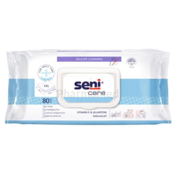 Lingettes SENI Care vit. E et allantoïne 20x30cm - 80pcs