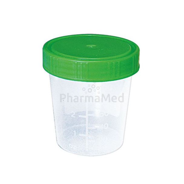 Pot à urine 100/125ml + couvercle vert - 4X25pc