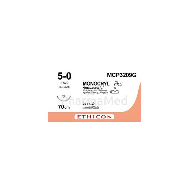 MONOCRYL USP5/0 + MCP3209G FS-2 Und 19mm 70cm - 12fils