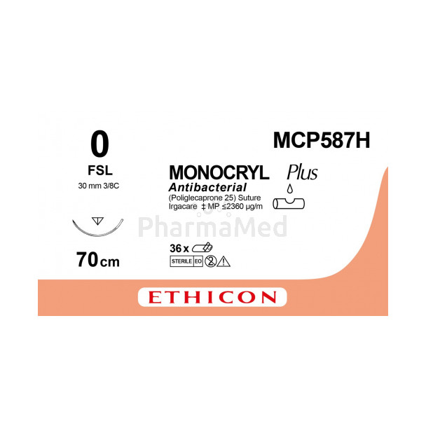 MONOCRYL 0 Plus MCP587H FSL 70cm - 36fils