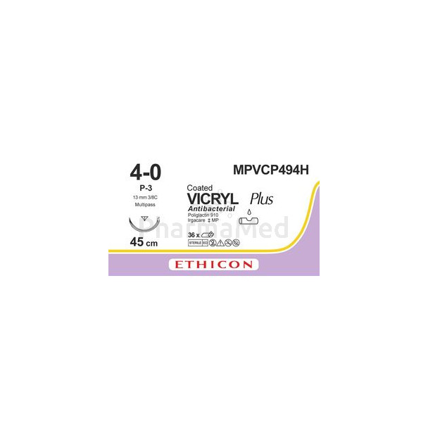 VICRYL PLUS 4/0 Und 45cm USP P-3 13mm - 36draden