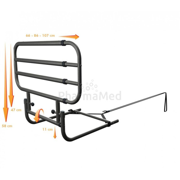 Barrière de lit réglable rabattable - 1pc