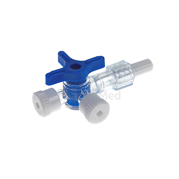 Robinet 3 voies ROMED stérile Luer Lock bleu - 50pc