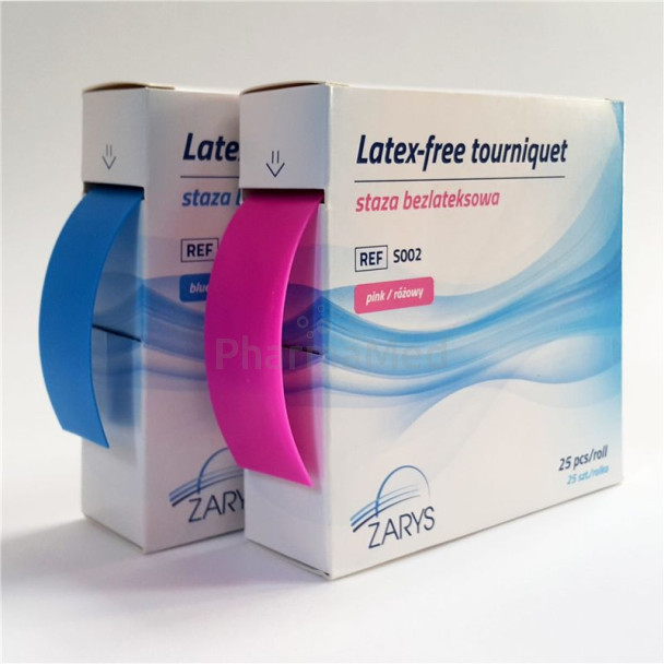 Garrot sans latex 25 x 45cm - rose - 25pc