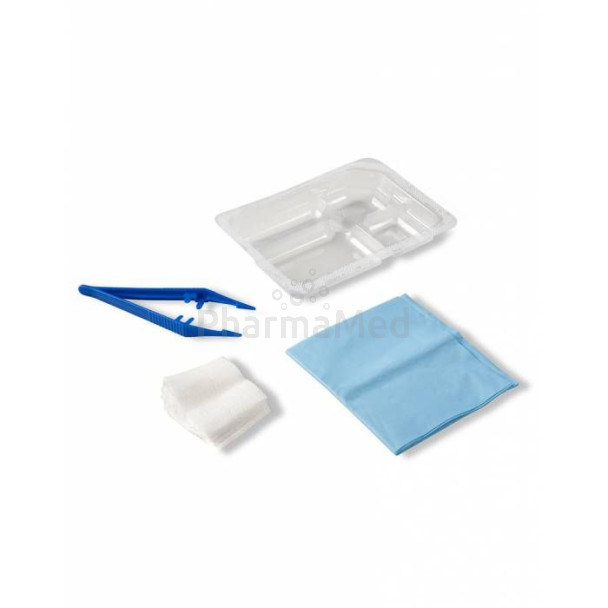Set à pansements HEKA - N°1 - 5 compresses / 1 pince / 1 champs - 100 sets