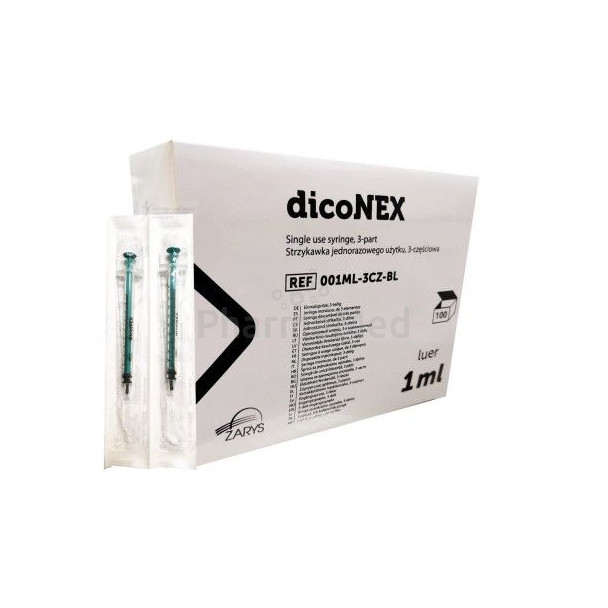 Seringues ZARYS dicoNEX 1ml sans latex /100pc