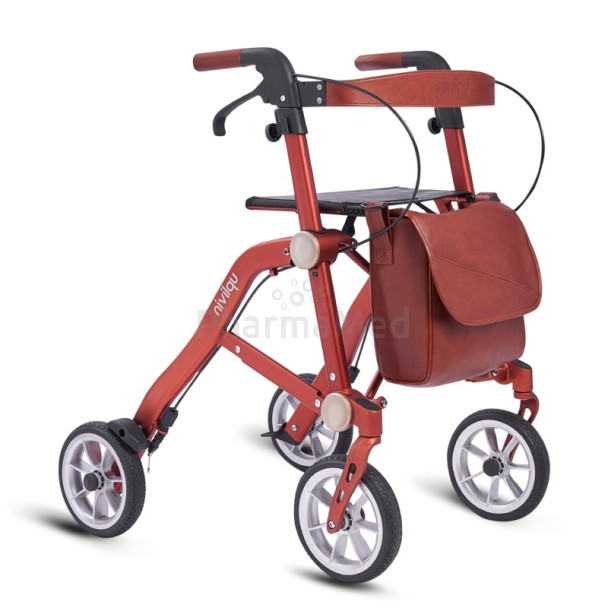 Rollator MOBIO TRIVE Terracotta 4 roues pliable