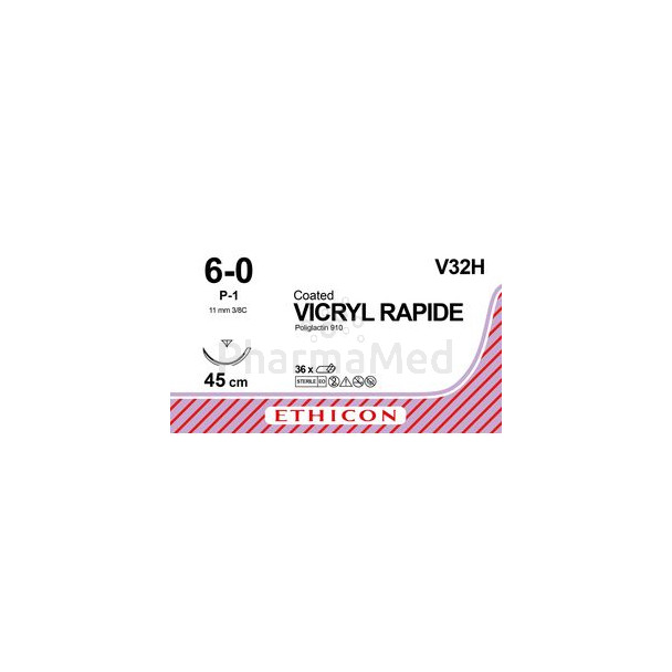 VICRYL RAPID 6/0 V32H USP P-1 Prime 45cm Violet - 36fils