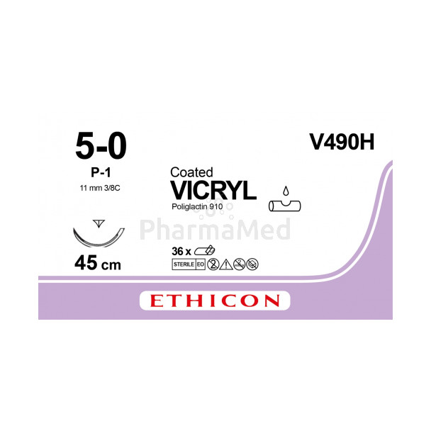 VICRYL 5/0 Coated V490H P-1 45cm - 36draden