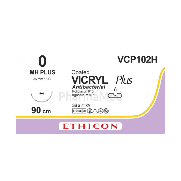 VICRYL PLUS 0 VCP102H MH 90cm - 36fils