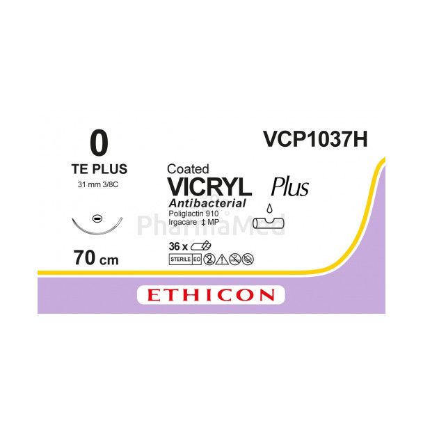 VICRYL PLUS 0 VCP1037H TE 70cm - 36draden