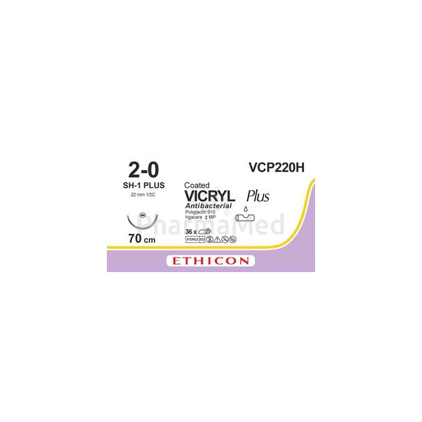 VICRYL PLUS 2/0 VCP220H M3 70cm - 36fils