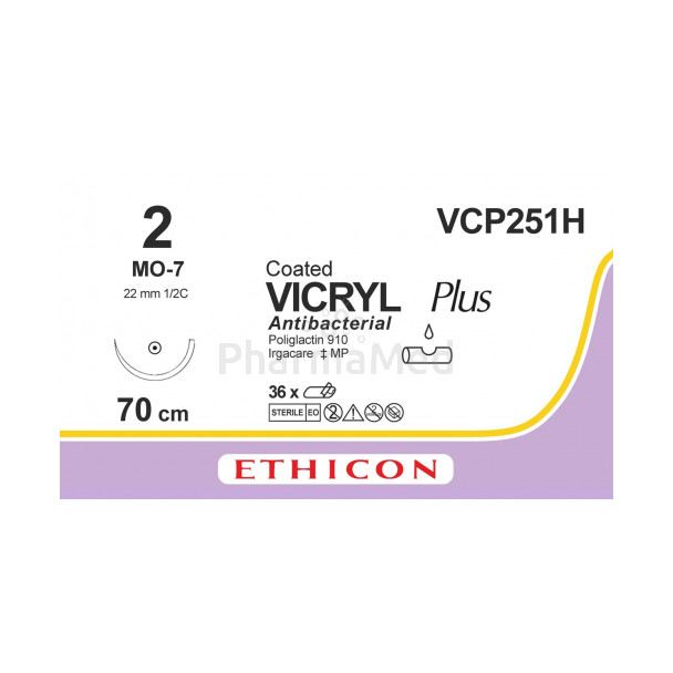 VICRYL PLUS 2 VCP251H MO-7 70cm - 36fils