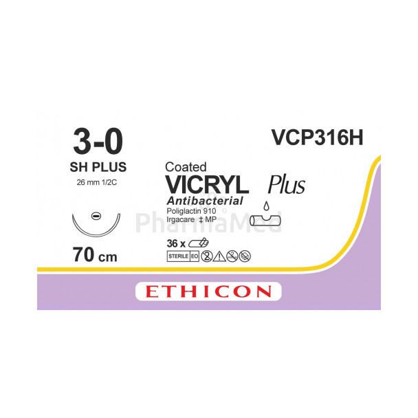 VICRYL PLUS 3/0 VCP316H SH 70cm - 36draden