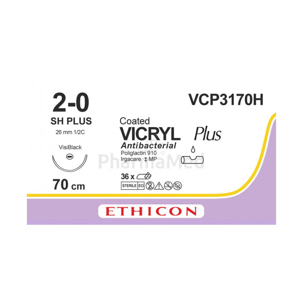 VICRYL PLUS 2/0 VCP3170H SH 70cm - 36draden
