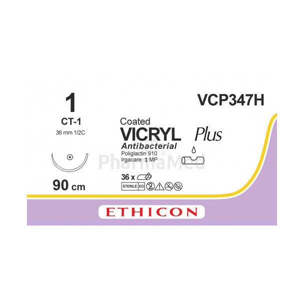 VICRYL PLUS 1 VCP347H CT-1 90cm - 36draden