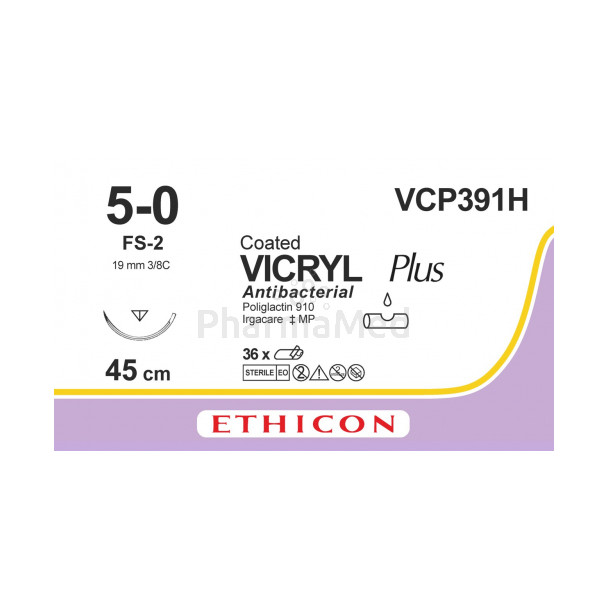 VICRYL PLUS 5/0 VCP391H FS-2 45cm - 36draden