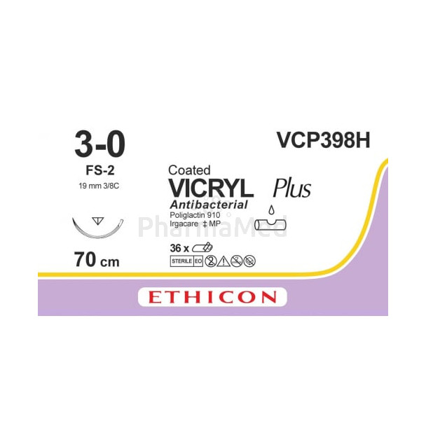 VICRYL PLUS 3/0 VCP398H FS-2 70cm - 36fils