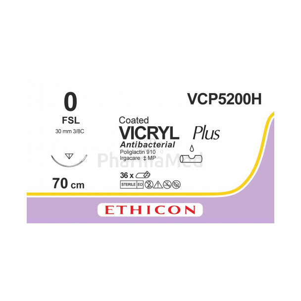 VICRYL PLUS 0 VCP5200H FSL 70cm - 36fils