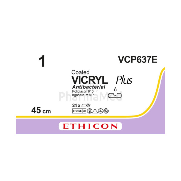 VICRYL PLUS 1 VCP637E 45cm - 24fils