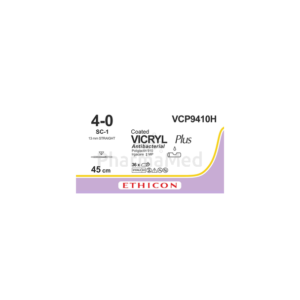 VICRYL+ 4/0 VCP9410H SC-1 13mm 45cm violet - 36 fils