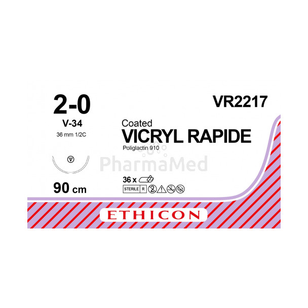 VICRYL RAPID 2/0 VR2217 V-34 90cm - 36draden