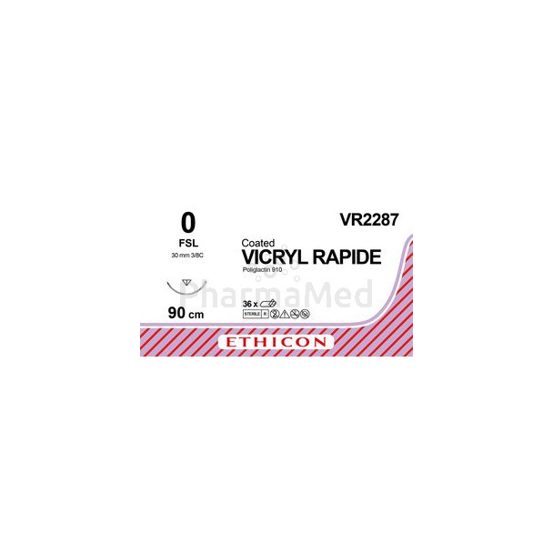 VICRYL RAPID 0 VR2287 FSL 30mm 90cm - 36fils